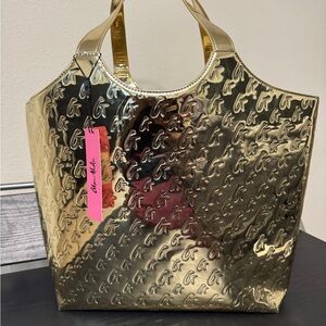 Glamaholic Lifestyle Metallic Gold Embossed Maxi Tote Bag